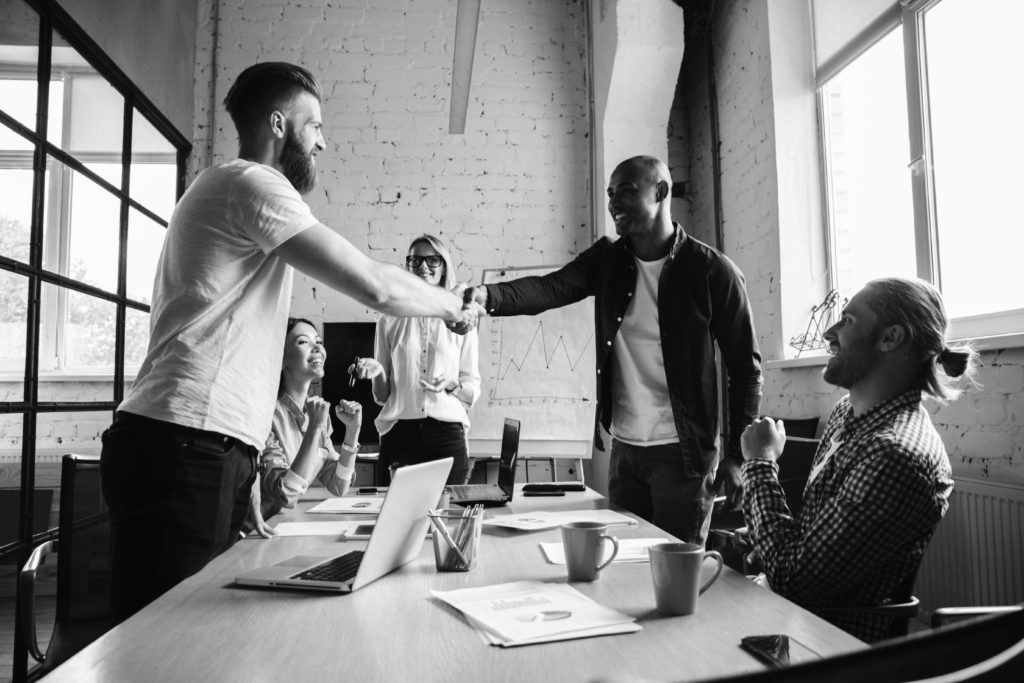 consultants working in office