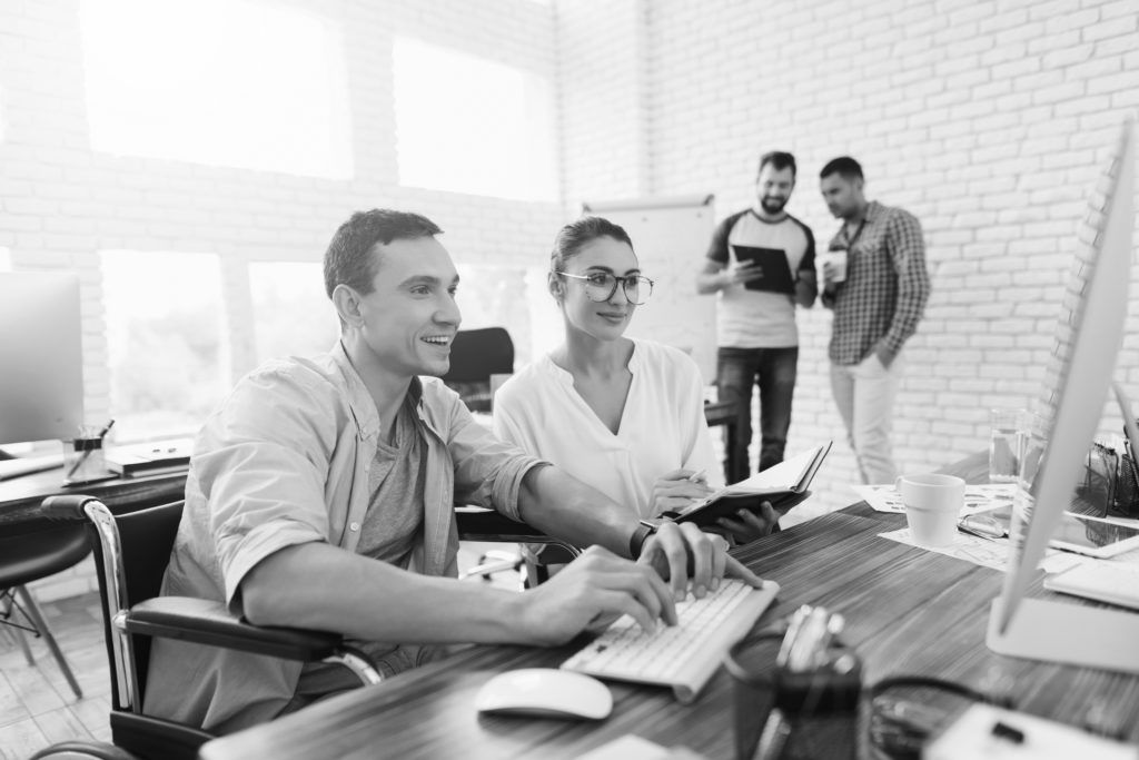 consultants working in office