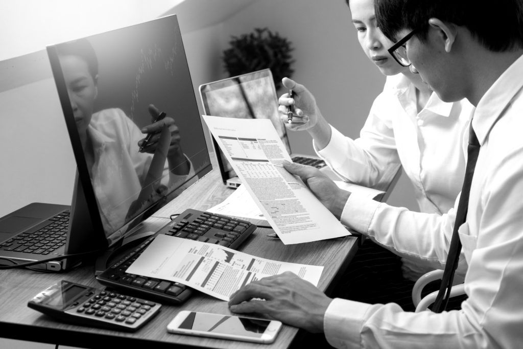 consultants working in office