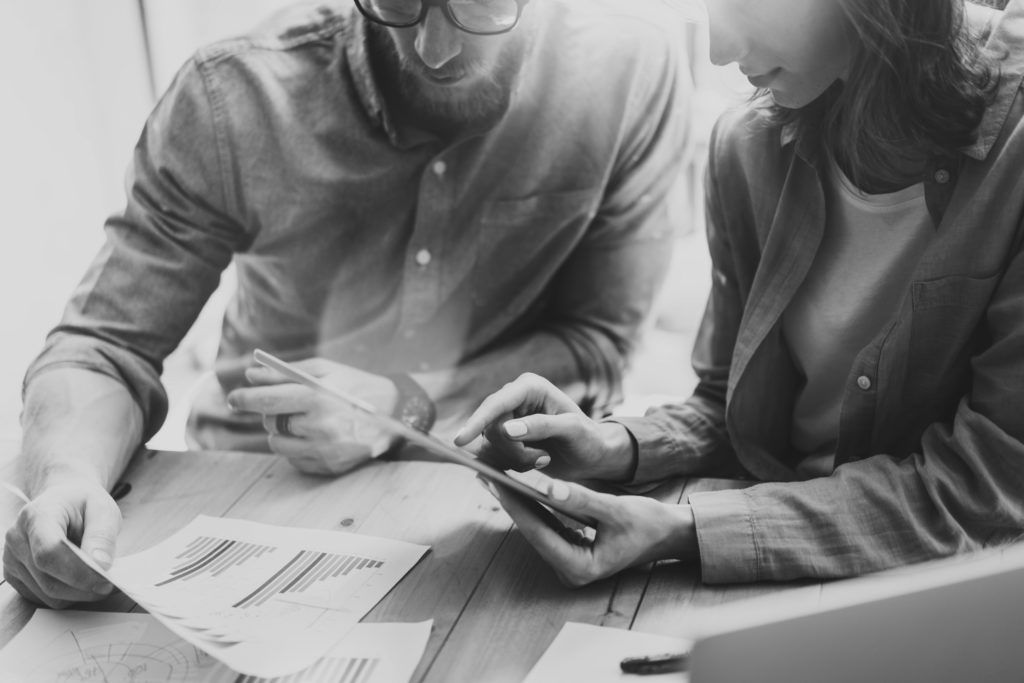 consultants working in office