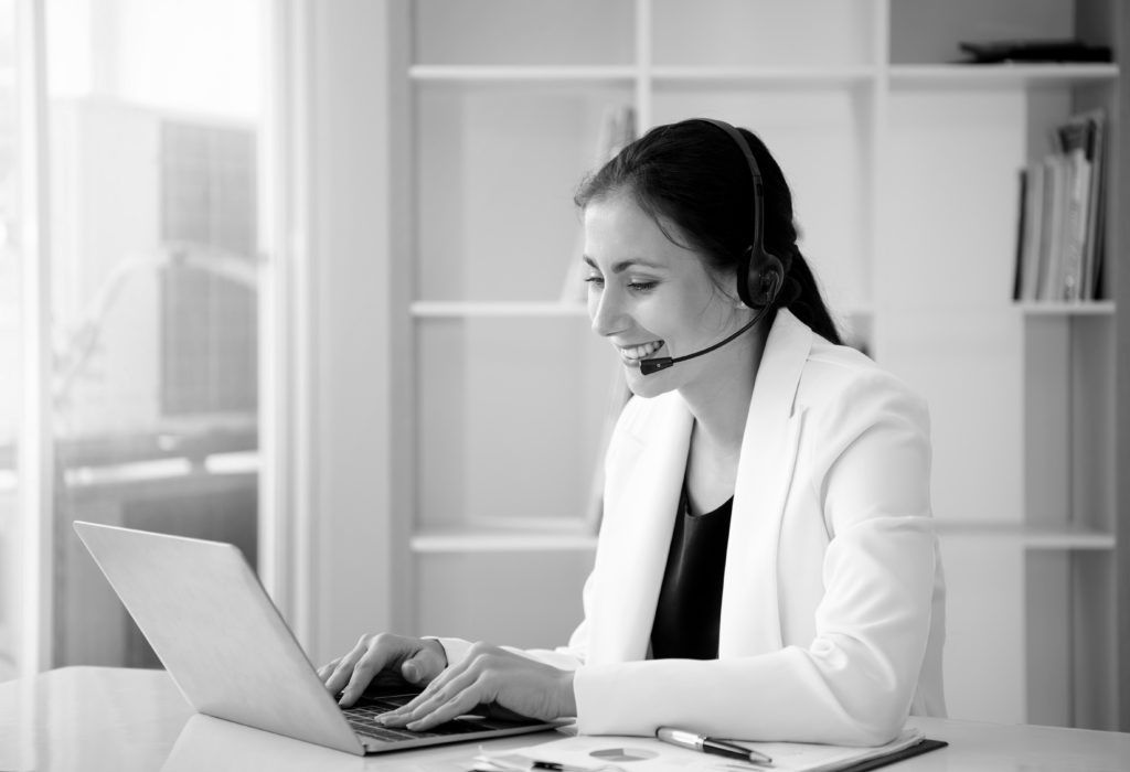 consultant on headset