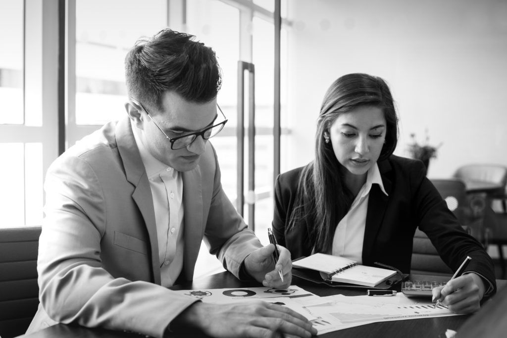 consultants working in office