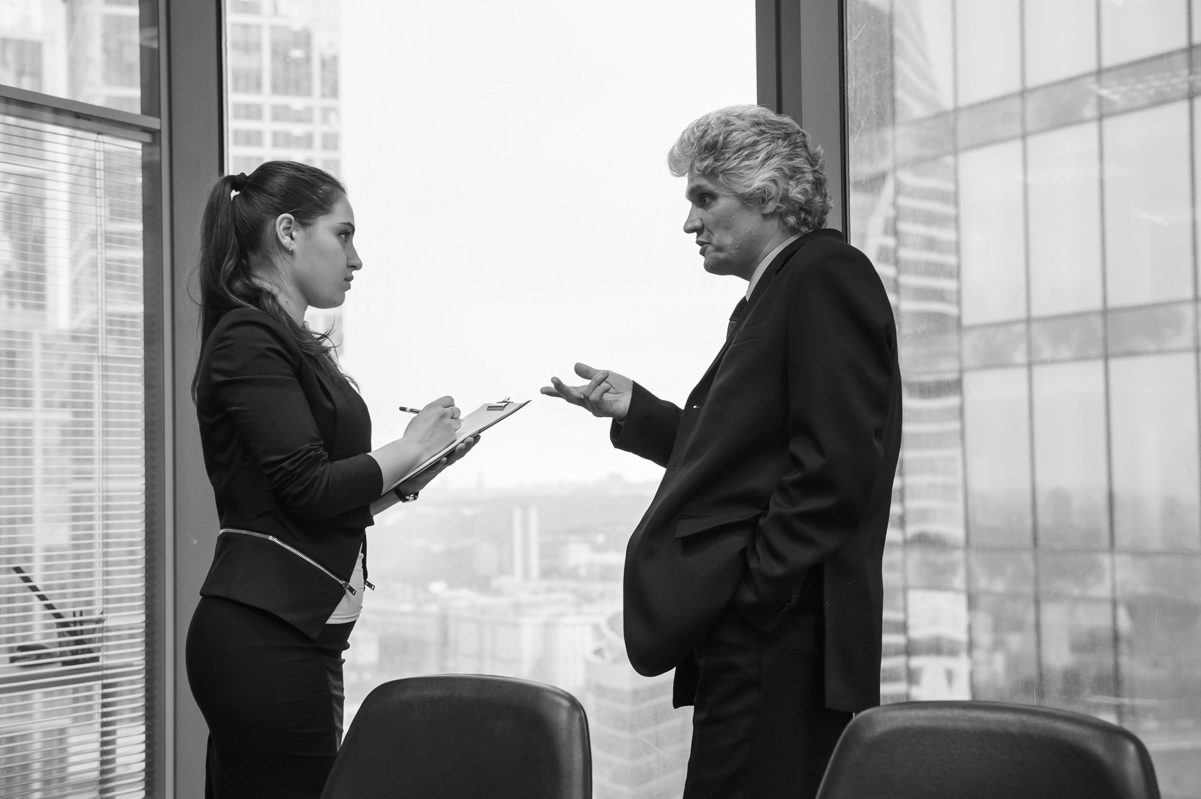 consultants talking in office