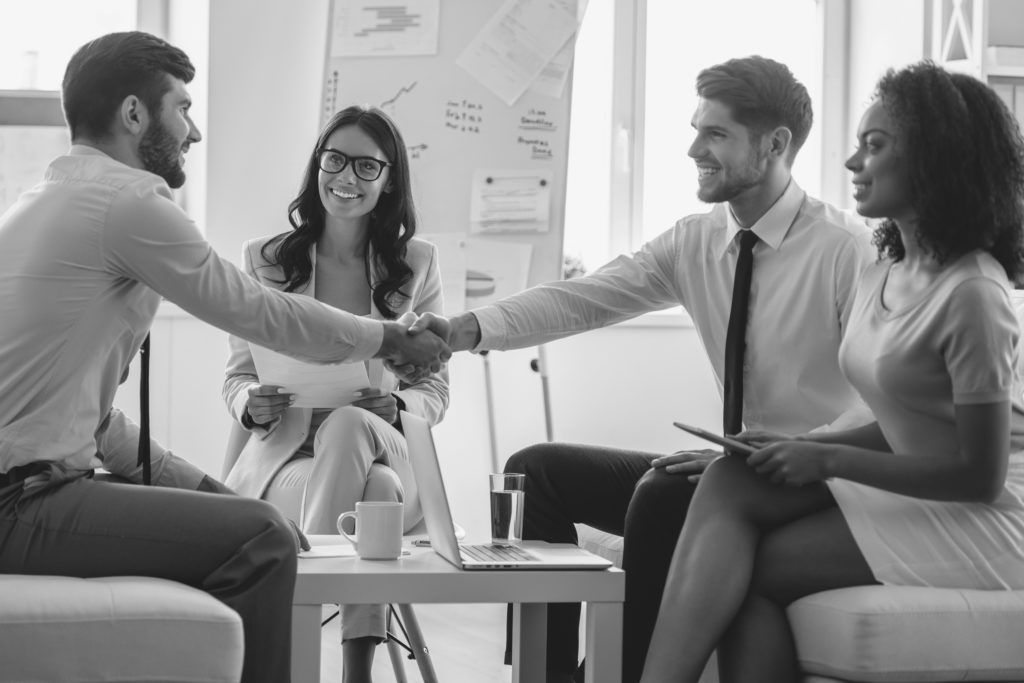 consultants working in office