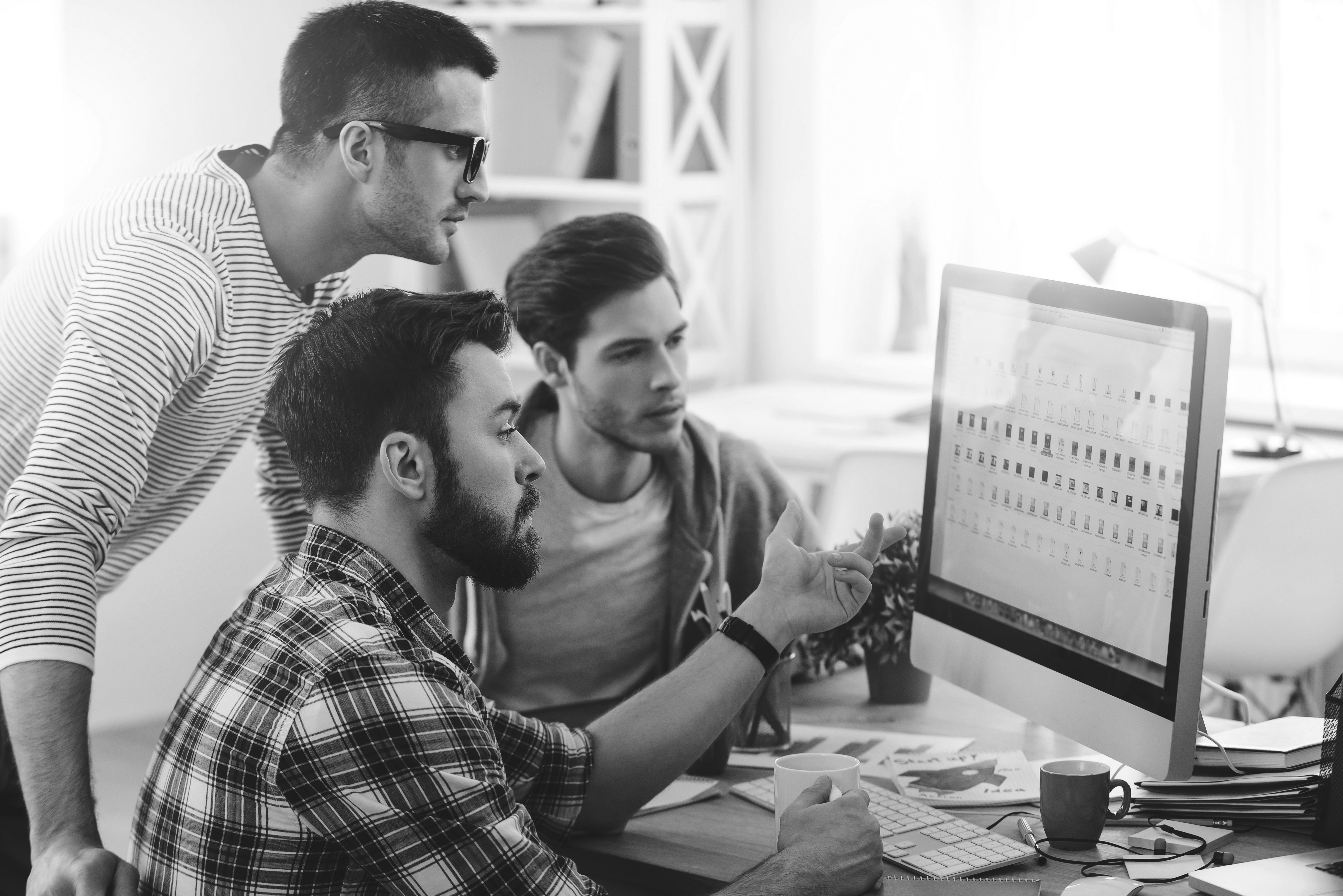 consultants working in office