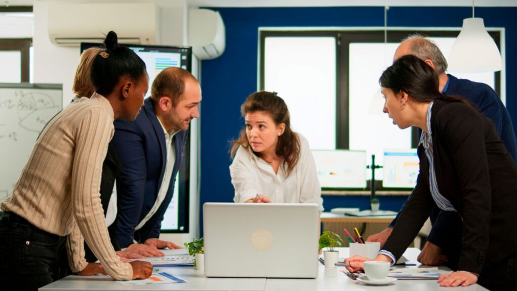 consultants working in a conference room